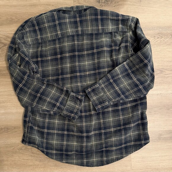 Men’s Timberland Flannel Shirt XL | 100% Cotton | Black Green Plaid - Picture 2 of 8